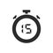 Isolated stopwatch icon with fifteen seconds