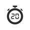 Isolated stopwatch icon with twenty seconds