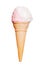 Isolated Strawberry Vanilla Ice cream cone