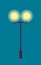 Isolated Street Lamp. Evening. Bright Illumination