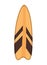 Isolated striped surfboard vector design