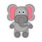 Isolated stuffed elephant toy icon