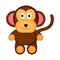 Isolated stuffed monkey toy icon