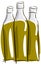 Isolated stylized bottles of olive oil