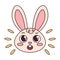 Isolated surprised rabbit cartoon avatar Vector