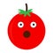 Isolated surprised tomato emote