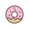 Isolated sweet donut line and fill style icon vector design