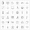 Isolated Symbols Set of 36 Simple Line Icons of bi cycle, house, data, station, add
