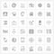Isolated Symbols Set of 36 Simple Line Icons of digital, dslr, minutes, digital, remove
