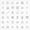 Isolated Symbols Set of 36 Simple Line Icons of robot, cpu, credit card, close, gear
