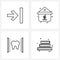 Isolated Symbols Set of 4 Simple Line Icons of keyboard, dentist, right, house, scan