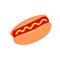 Isolated tasty fast food hot dog