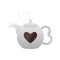 Isolated teapot with a heart