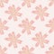 Isolated tender seamless summer flora pattern with doodle flower pink shapes. White background