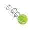 Isolated tennis ball with a motion effect