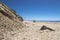 Isolated tent on an empty beach