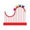 Isolated theme park roller coaster icon