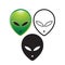 Isolated three alien head set