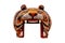 Isolated tiger head open it\'s mouth as a gate in white background