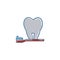 Isolated tooth and brush icon fill design