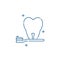 Isolated tooth and brush icon line design