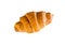 Isolated Top View Freshly Croissant on White Background.