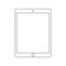 Isolated touchscreen 4:3 white tablet on white background. Tablet symbol vector Illustration.