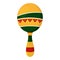 Isolated traditional decorated mexican maraca