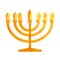 Isolated traditional jewish golden candlestick icon Vector