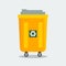 Isolated Trash Bin Vector Illustration with Recycling Symbol