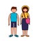 Isolated traveler couple vector design