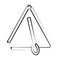 Isolated triangle outline. Musical instrument