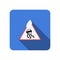 Isolated triangular winter slippery road sign flat icon