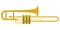 Isolated trombone icon. Musical instrument
