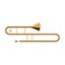 Isolated trombone on white.