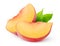 Isolated two peach pieces