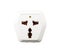 Isolated universal plug socket on white