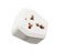 Isolated universal plug socket on white