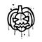 Isolated urban Graffiti with smiling face like a graffiti design of an Halloween pumpkin. Vector hand drawn textured