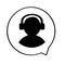 Isolated user avatar icon with headphones