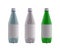 Isolated various color bottle with empty packing, 3D rendering