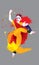 Isolated vector of a colourful dancing woman with Indian costume