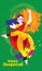 Isolated vector of a colourful dancing woman with Indian costume