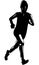 Isolated Vector Illustrated Silhouette of Woman Running