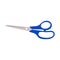 Isolated vector illustration of blue scissors on white