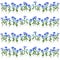 Isolated vector illustration. Floral decor. periwinkle flower. Vinca minor. horizontal lines from Wild blue flowers