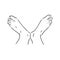 Isolated vector illustration. Hand drawn sketch of a bare human foot or sole.