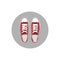 Isolated vector illustration of a pair of red sneakers. Cartoon flat style.