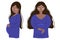 Isolated vector illustration pregnant woman with blue dress and brown hair