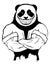 Isolated vector illustration a strong evil wild panda- man